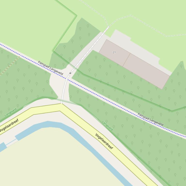 Kaart van het Fietspad Langeveld.