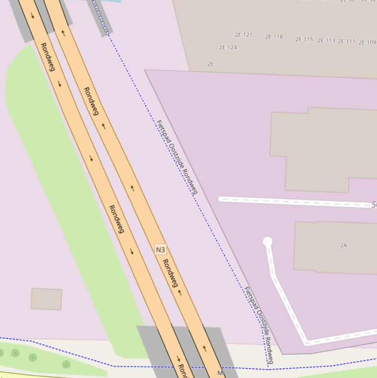 Kaart van  Fietspad Oostzijde Rondweg.