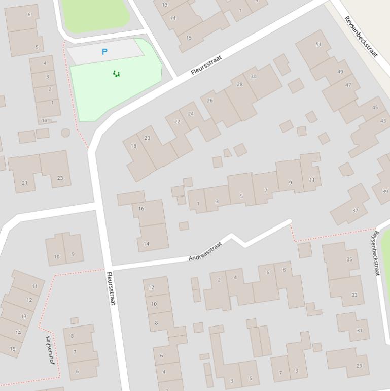 Kaart van de Fleursstraat.