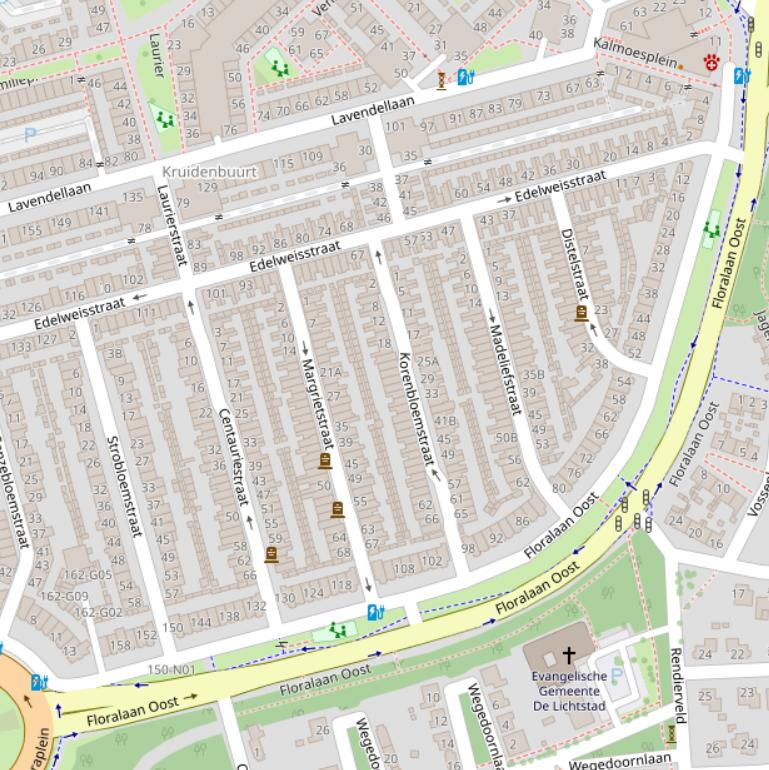 Kaart van  Floralaan Oost.