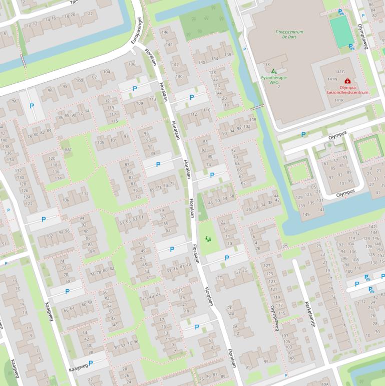 Kaart van de Floralaan.