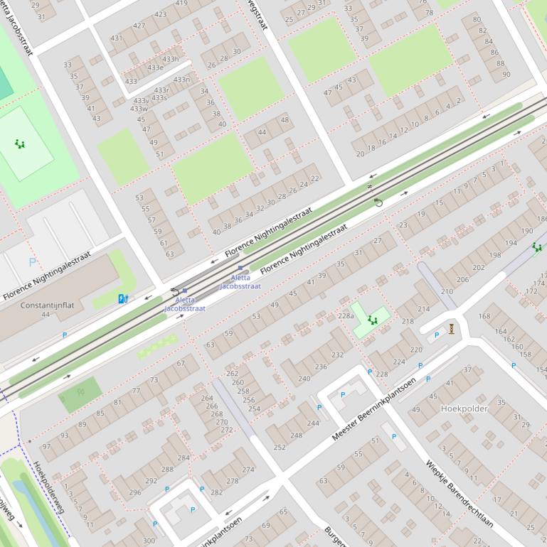 Kaart van de Florence Nightingalestraat.