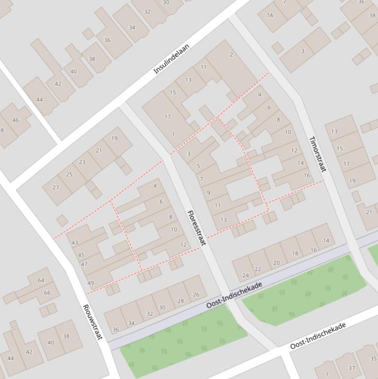 Kaart van de Floresstraat.