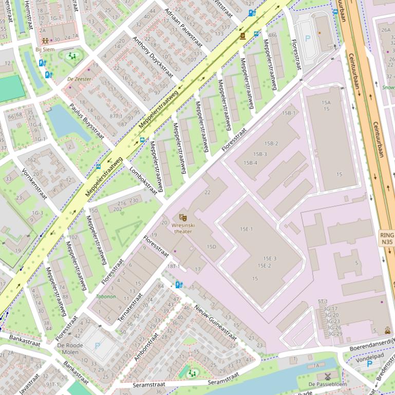 Kaart van de Floresstraat.