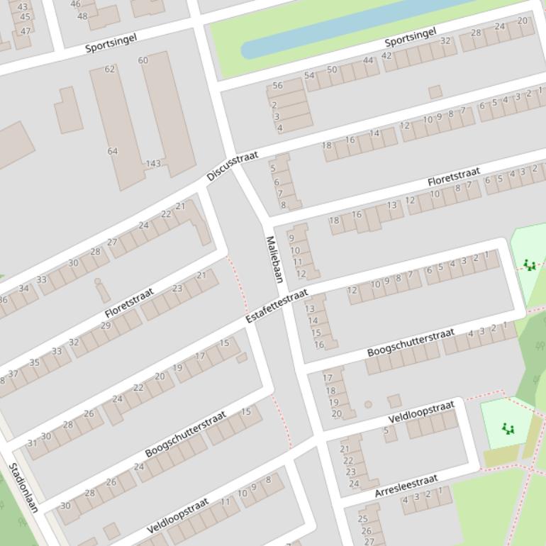 Kaart van de Floretstraat.