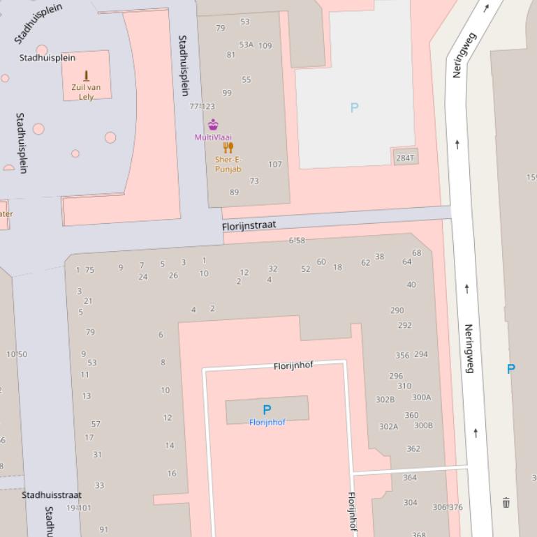 Kaart van de Florijnstraat.