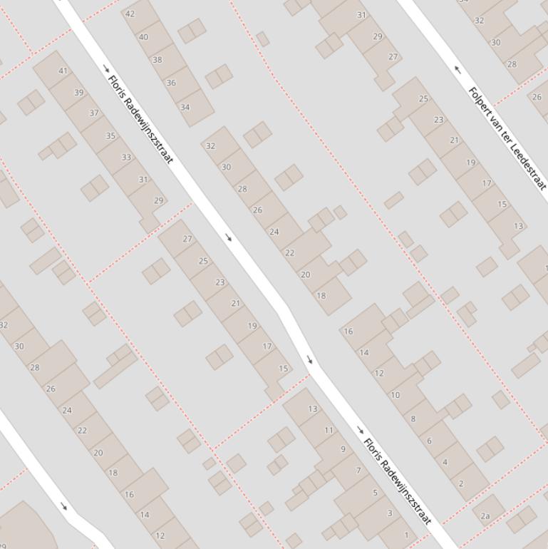 Kaart van de Floris Radewijnszstraat.