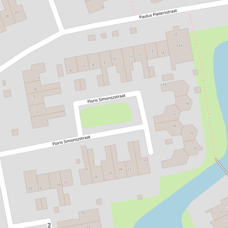 Kaart van de Floris Simonszstraat.