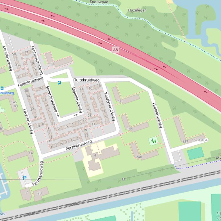 Kaart van de Fluitekruidweg.