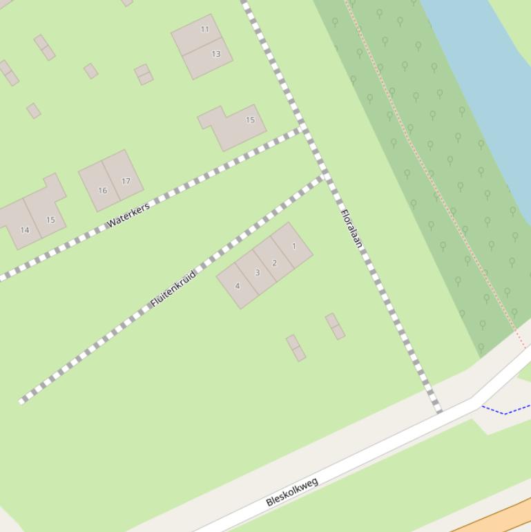 Kaart van  Fluitenkruid.