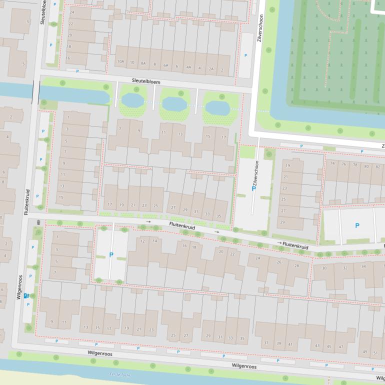 Kaart van  Fluitenkruid.