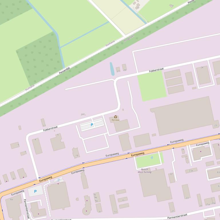 Kaart van de Fokkerstraat.