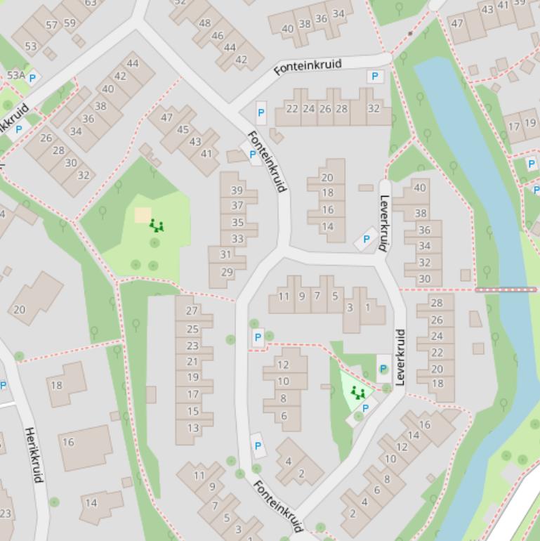 Kaart van  Fonteinkruid.