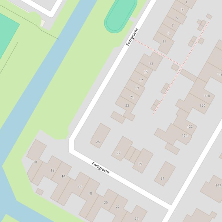 Kaart van de Fortgracht.