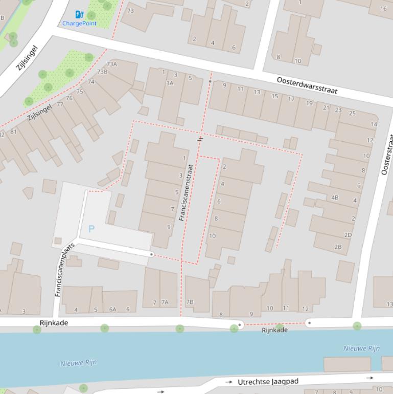 Kaart van de Franciscanenstraat.