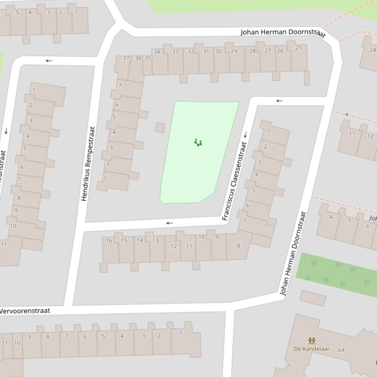 Kaart van de Franciscus Claessenstraat.