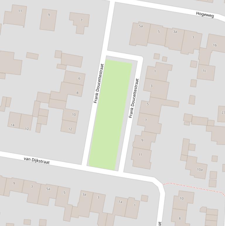 Kaart van de Frank Doucettestraat.