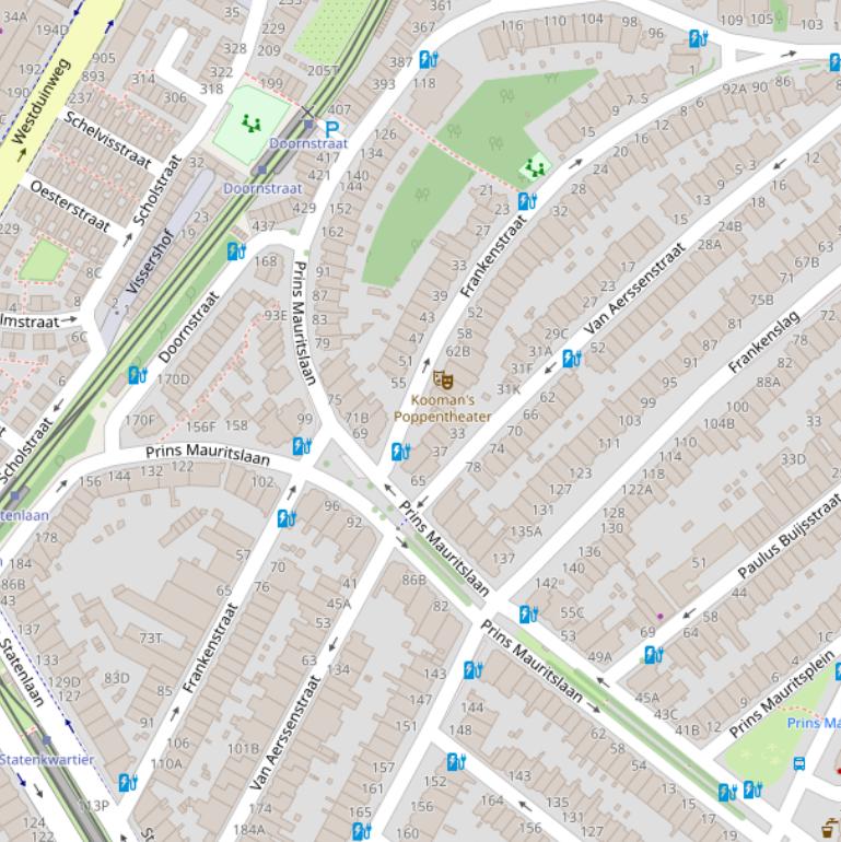 Kaart van de Frankenstraat.
