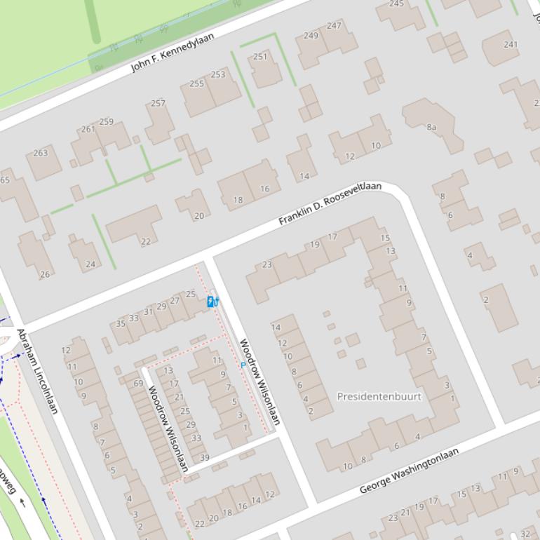 Kaart van de Franklin D. Rooseveltlaan.