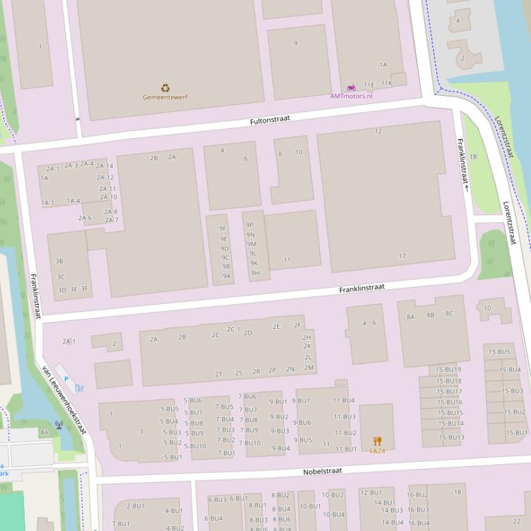 Kaart van de Franklinstraat.