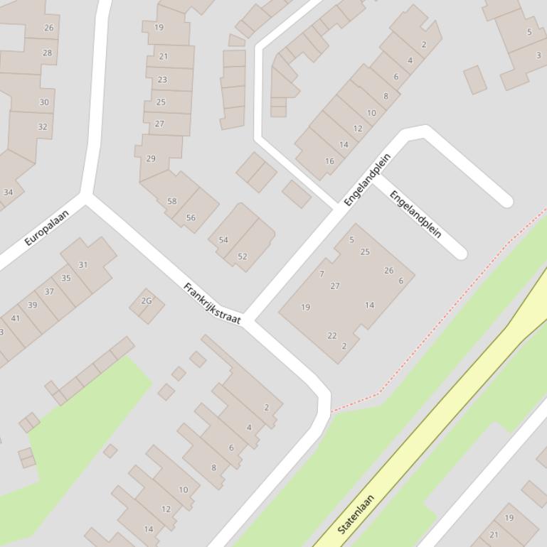 Kaart van de Frankrijkstraat.