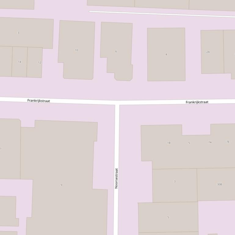 Kaart van de Frankrijkstraat.