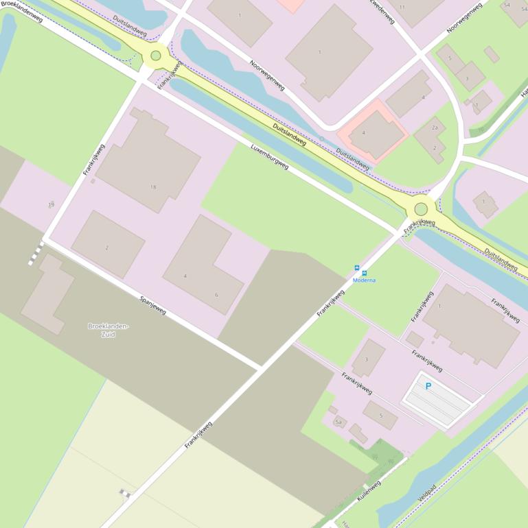 Kaart van de Frankrijkweg.