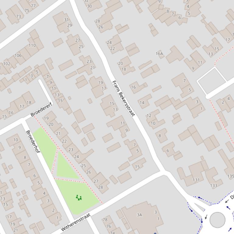 Kaart van de Frans Bekersstraat.