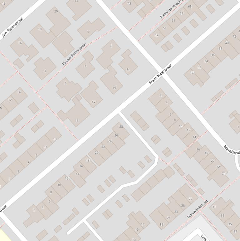 Kaart van de Frans Halsstraat.