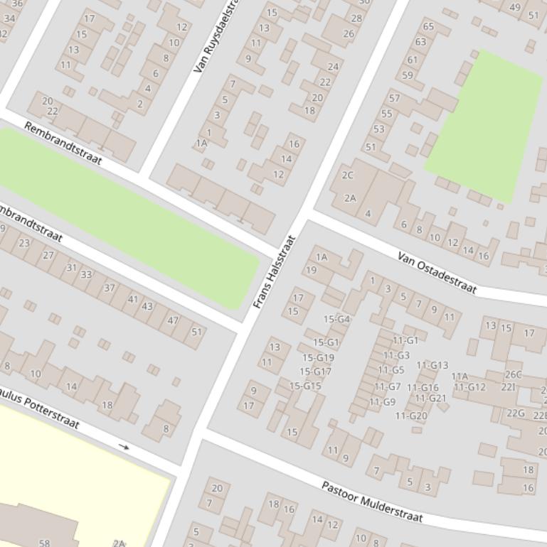 Kaart van de Frans Halsstraat.