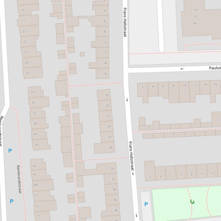 Kaart van de Frans Halsstraat.