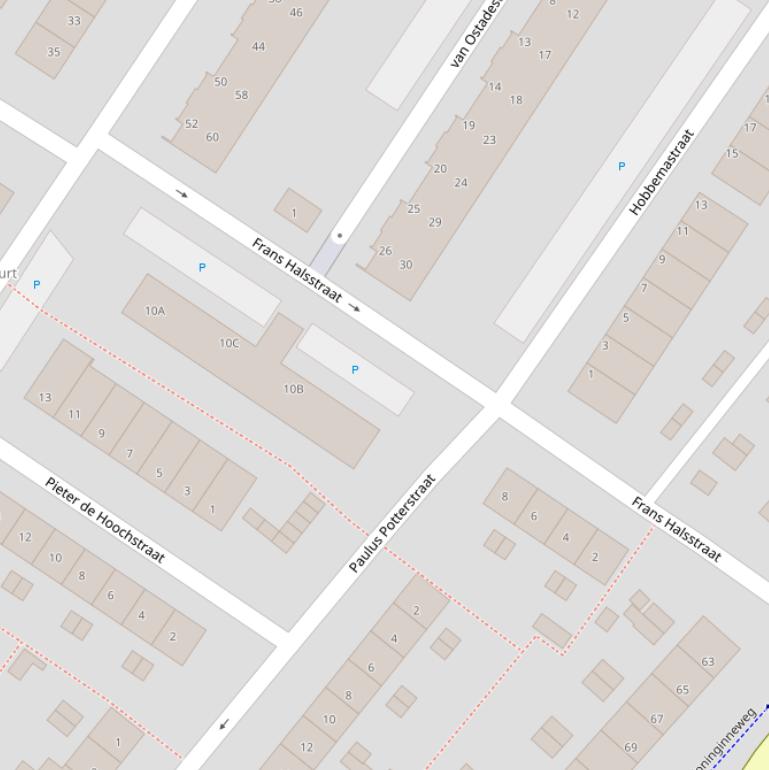 Kaart van de Frans Halsstraat.