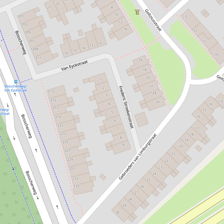 Kaart van de Frederic Stroekenstraat.