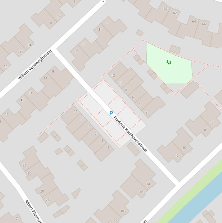 Kaart van de Frederik Koolhovenstraat.