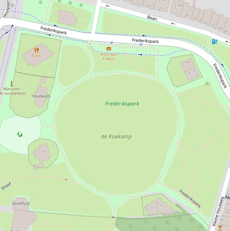 Kaart van het Frederikspark.