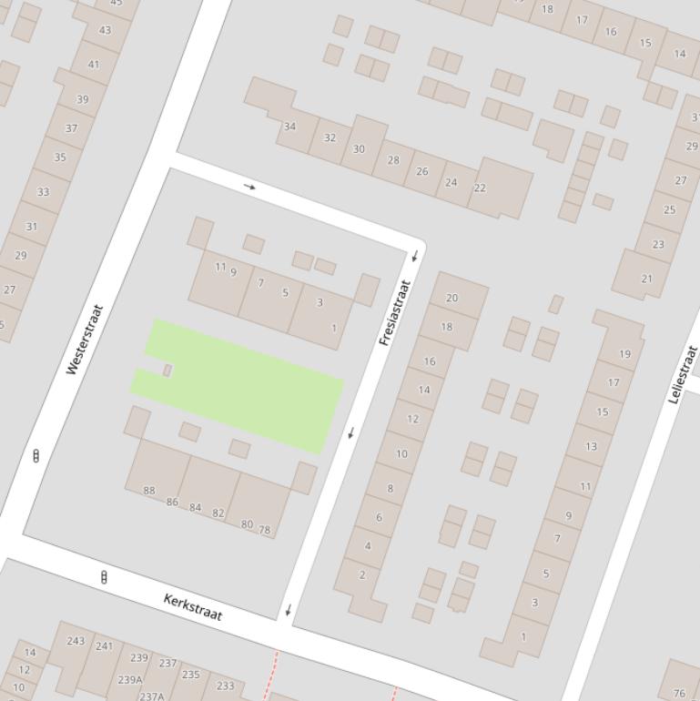 Kaart van de Fresiastraat.