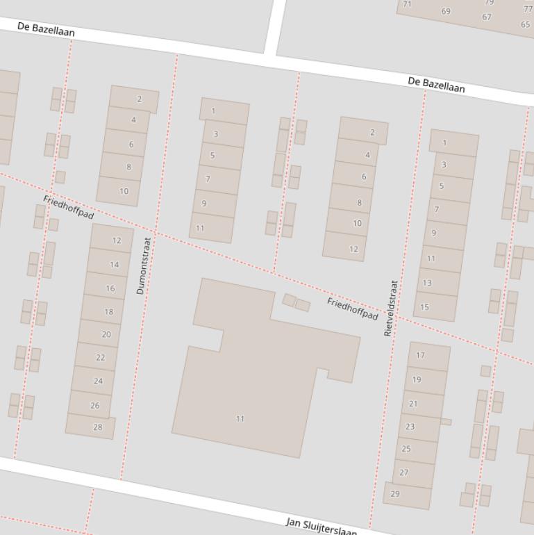 Kaart van het Friedhoffpad.