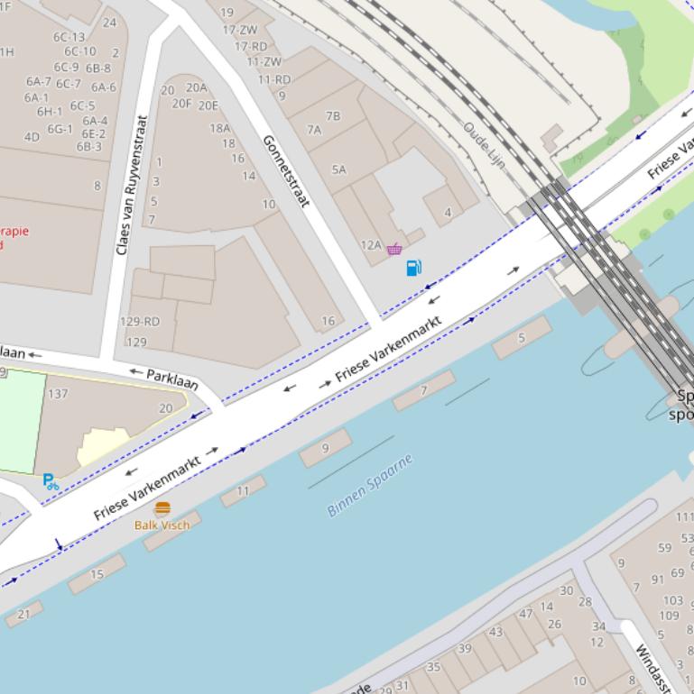 Kaart van de Friese Varkenmarkt.