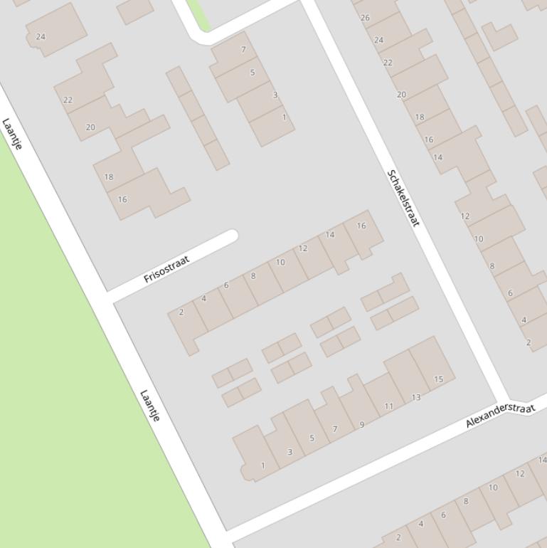 Kaart van de Frisostraat.