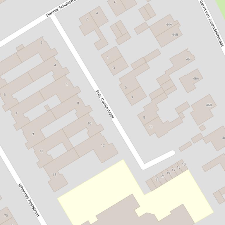 Kaart van de Fritz Conijnstraat.