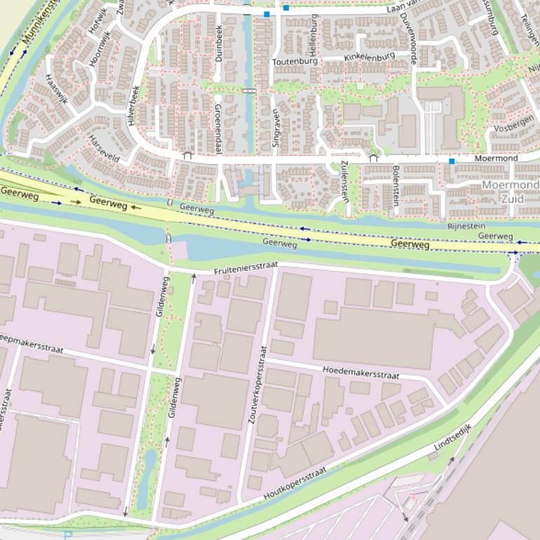 Kaart van de Fruiteniersstraat.