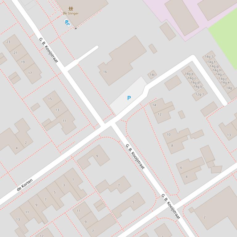 Kaart van de G. B. Kooijstraat.