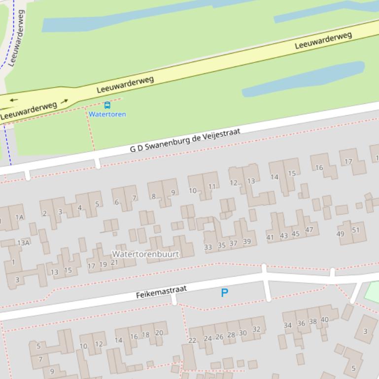 Kaart van  G D Swanenburg de Veijestraat.