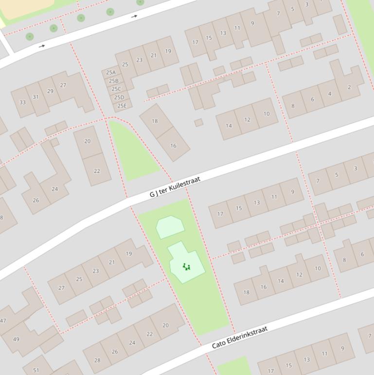 Kaart van de G J ter Kuilestraat.