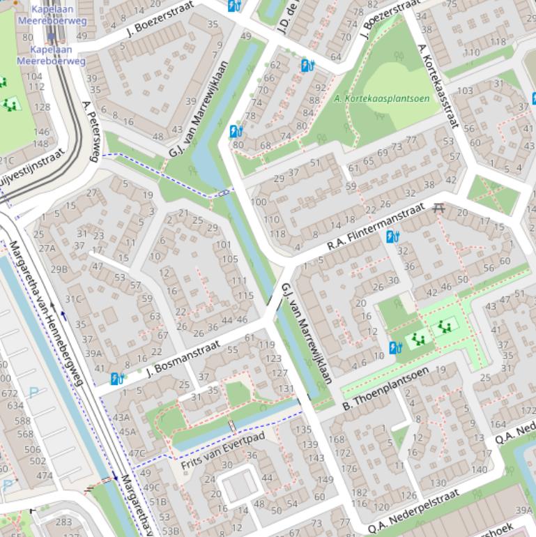 Kaart van de G.J. van Marrewijklaan.