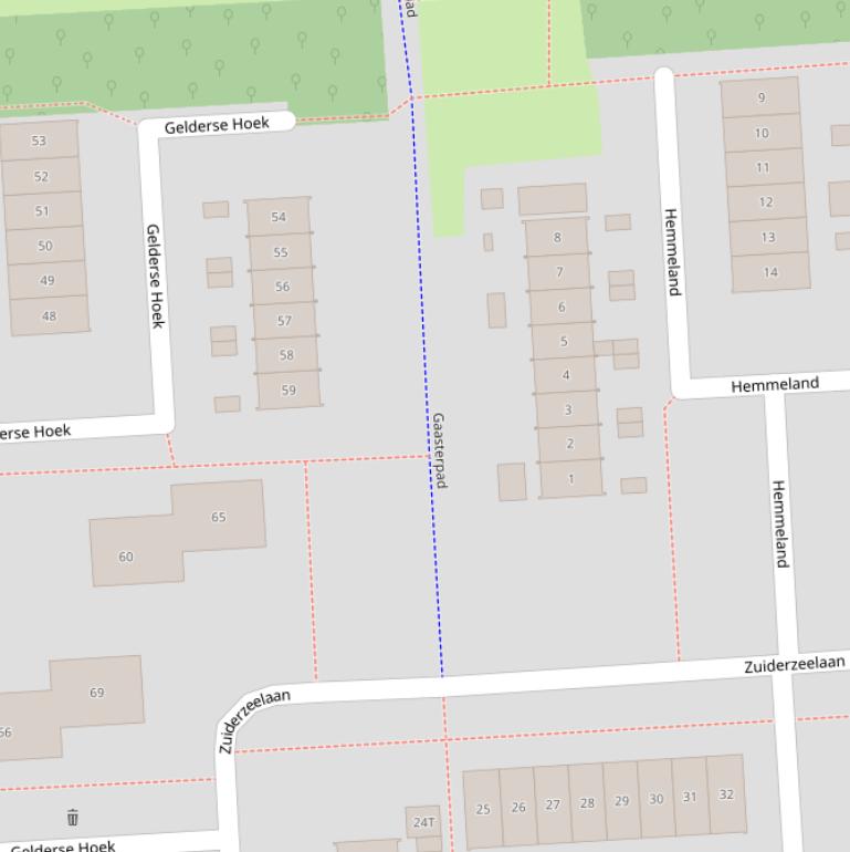 Kaart van het Gaasterpad.