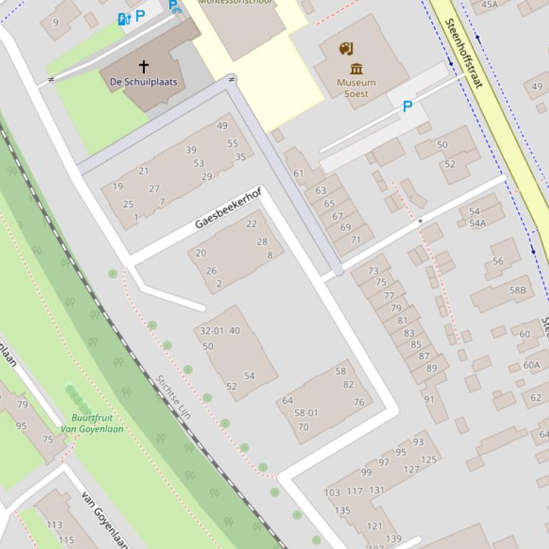 Kaart van de Gaesbeekerhof.