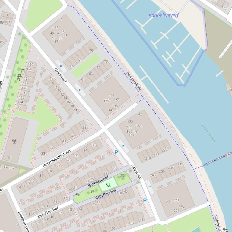 Kaart van de Galastraat.