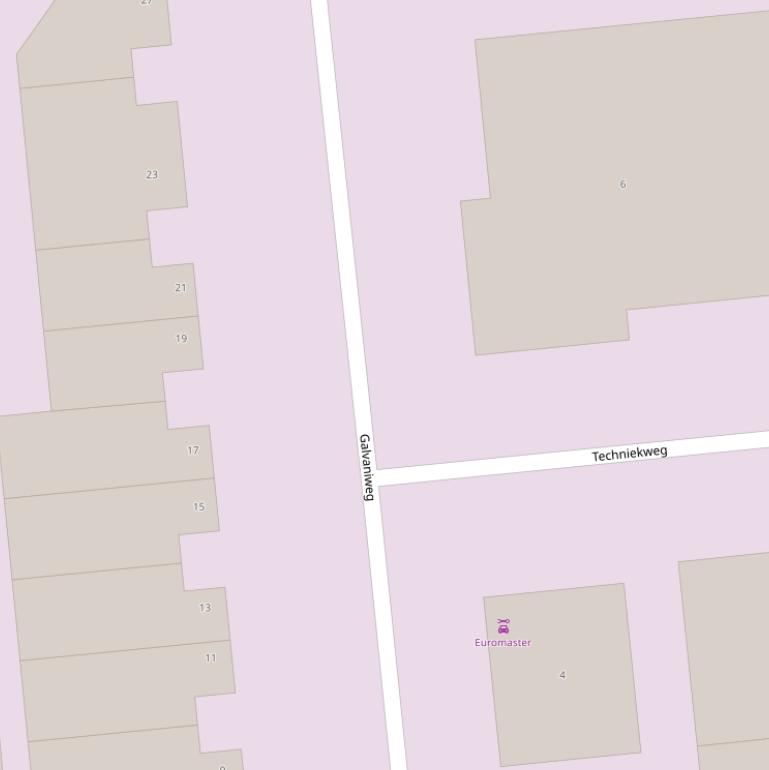 Kaart van de Galvaniweg.