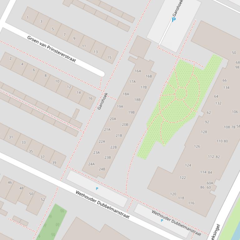 Kaart van  Ganshoek.